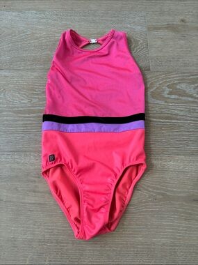 Sylvia P Size 12 Kids Pink & Purple Colorblock Leotard